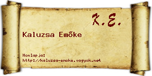Kaluzsa Emőke névjegykártya