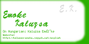 emoke kaluzsa business card